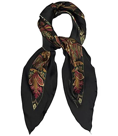 Lauren Ralph Lauren Paisley Silk Large Diamond Scarf