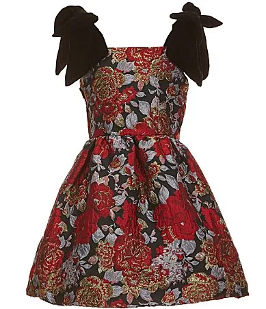 Baroque Bow Shoulder Fit Flare Mini Dress by GB