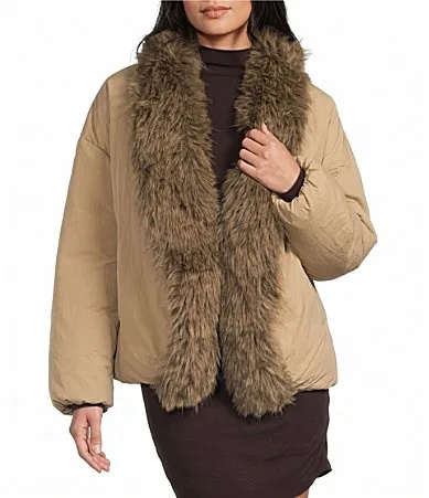 Faux Fur Puffer Coat by GB