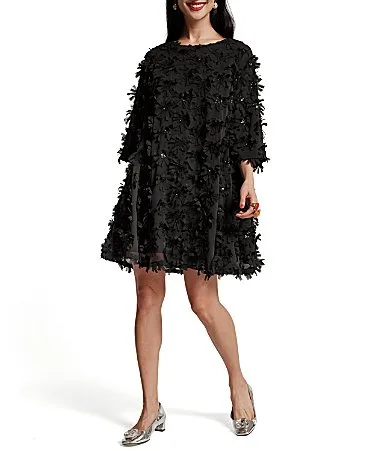 Edie Daisy Applique Mini Shift Dress