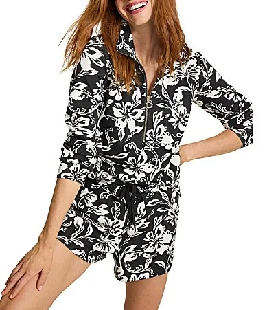 Palm Voyage Botanical Breeze Half Zip Jacket by Tommy Bahama