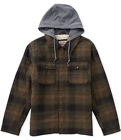 Sherpa Lined Multi Plaid Shirt Jacket by Levi's