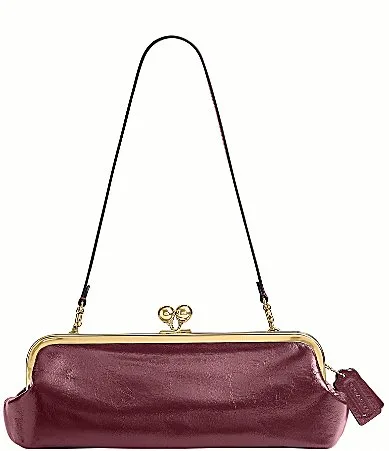 Kisslock 30 Glazed Leather Frame Shoulder Bag by Coach