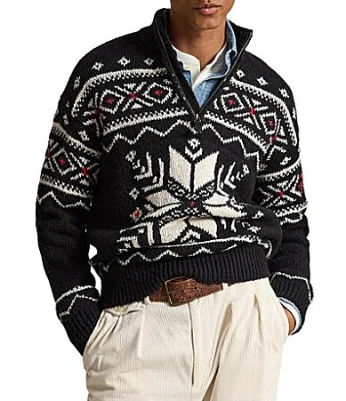 Snowflake Quarter Zip Wool Sweater by Polo Ralph Lauren