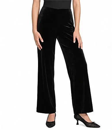 Wide Leg Pull-On Velvet Pants