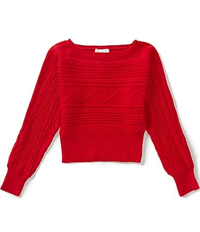 Long Sleeve Holly Cable Knit Sweater by GB