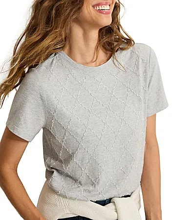 Beaded Argyle Lux Tee Shirt by Tommy Bahama
