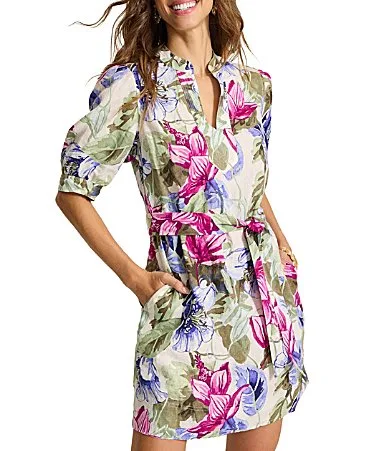 Coasta Bloom Elbow Sleeve Short Dress by Tommy Bahama