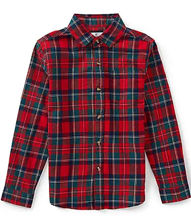 Long Sleeve Plaid Button Front Chest Pocket Sport Shirt by Class Club
