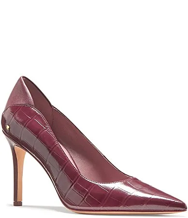 Daphne Crocodile Embossed Leather Pointed Toe Pumps by kate spade