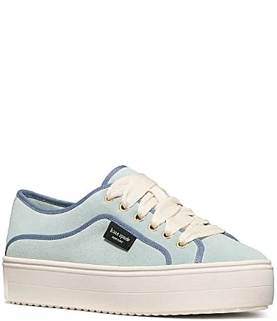 Sam Icon Piped Suede Platform Sneakers by kate spade