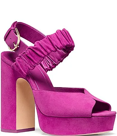 Sylvie Suede Square Toe Platform Sandals by kate spade