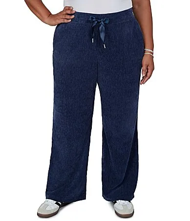 Coordinating Stretch Velveteen Wide Leg Pants