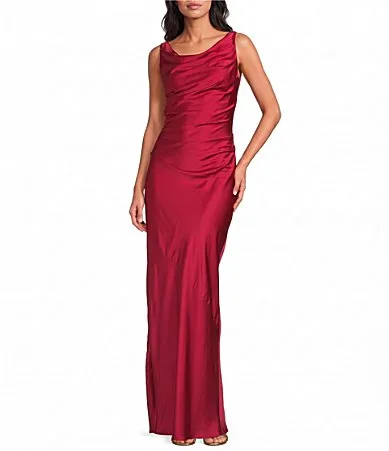 Amanda Uprichard Jeannine Satin Cowl Neck Sleeveless Maxi Dress by Amanda Uprichard