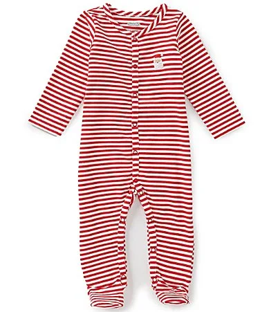 Mud Pie Long Sleeve Stripe Footed Coverall by Mud Pie