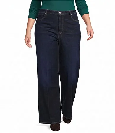 Good Waist Palazzo Leg Full Length Denim Jeans by GOOD AMERICAN