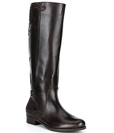 Malone Embroidered Leather Tall Riding Boots by Gianni Bini