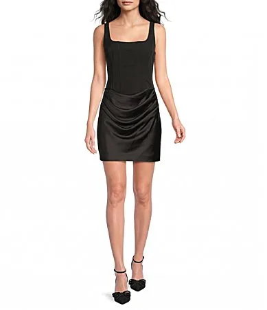 Carter Square Neck Sleeveless Corset Top Mini Dress