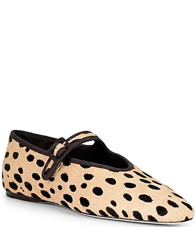 Junia Calf Hair Animal Print Mary Jane Ballet Flats by Loeffler Randall