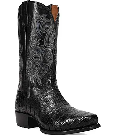 Zandor 13 Caiman Leather Square Toe Western Boots by Dan Post
