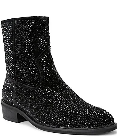 London Palmer Western Embellished Crystal Boots by Kurt Geiger