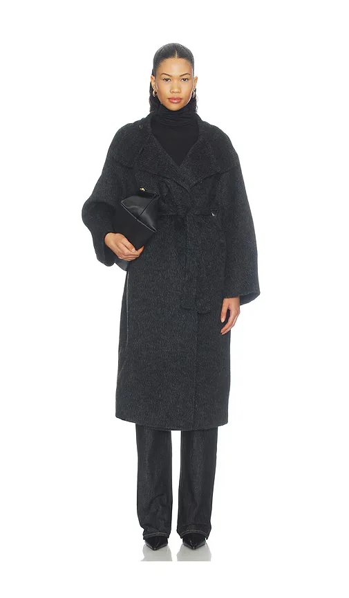 Classic Loose-Fit Stand Collar Wool-Blend Coat