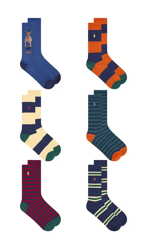 Litchfield Bear Socks 6-Pack by Polo Ralph Lauren