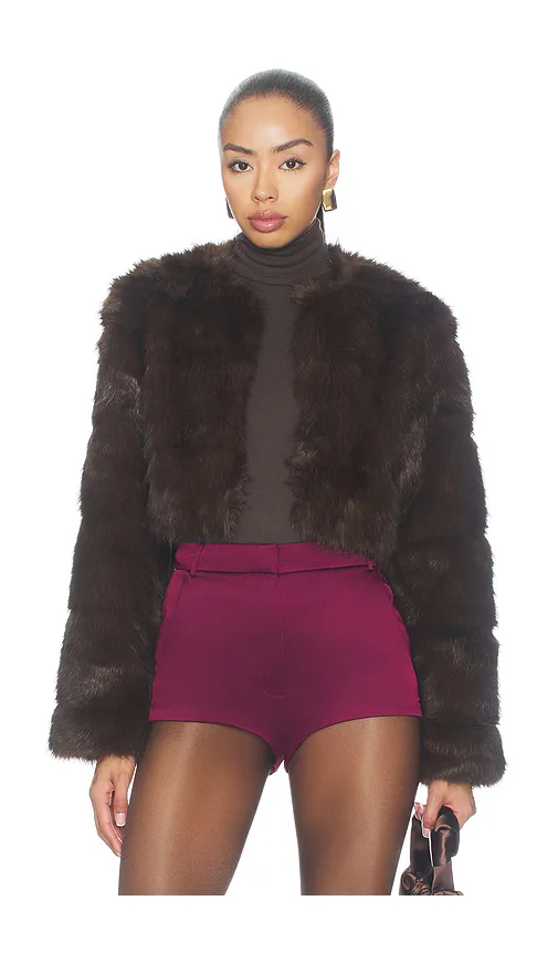 Petro Cropped Faux Fur Jacket