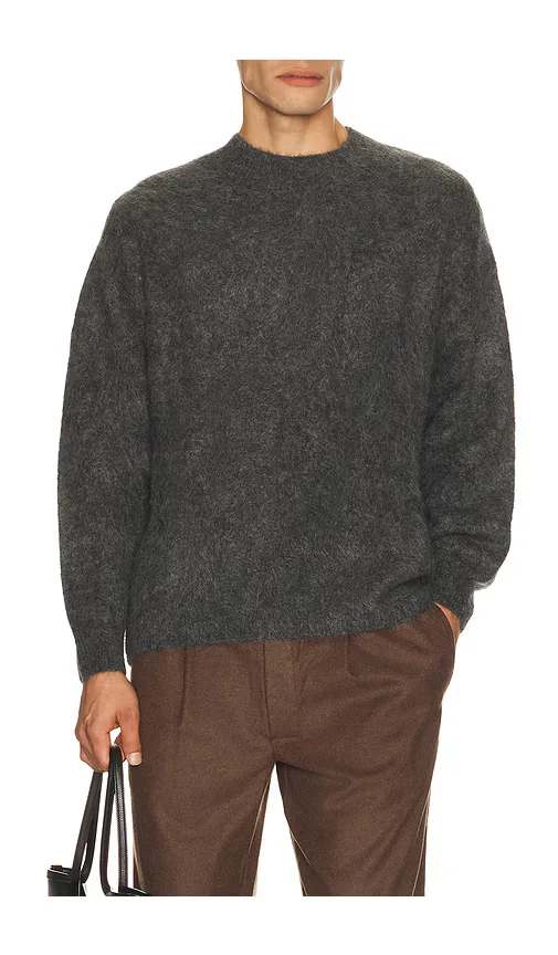 Relaxed Fit Alpaca Crewneck Sweater by Soft Goat