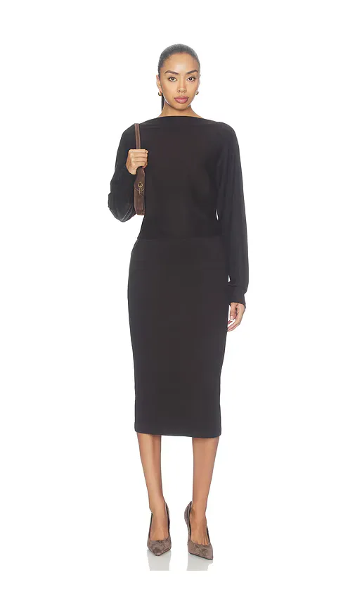 Cozy Off Shoulder Midi Dress by Vince