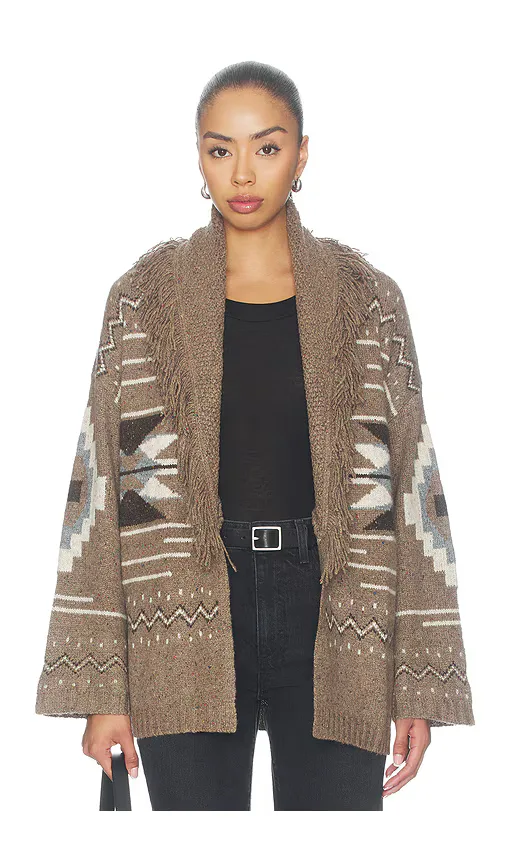 Southwest Fringed Shawl Collar Throw by Autumn Cashmere