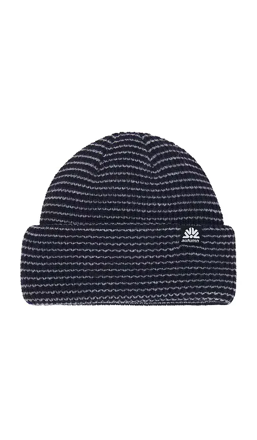 Stripe Double Roll Beanie by Autumn Headwear