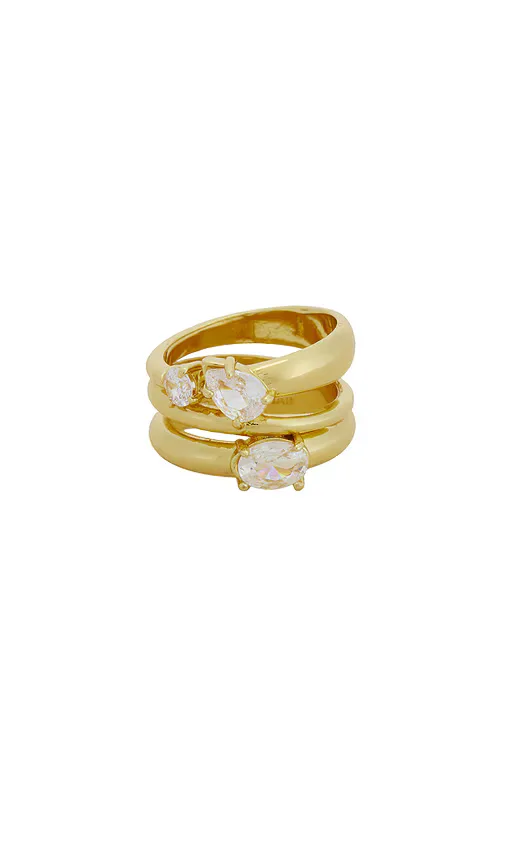 Angela Gold Ring Set by BaubleBar