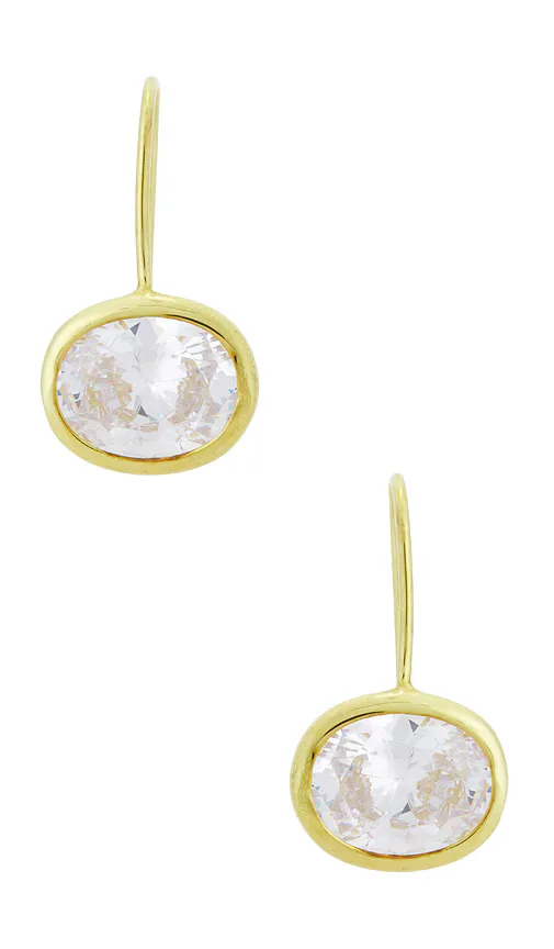 Fallon 14k Gold Bezel Earrings by BaubleBar