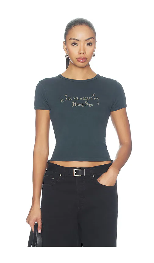 Rising Sign Slim Ringer Tee by Daydreamer
