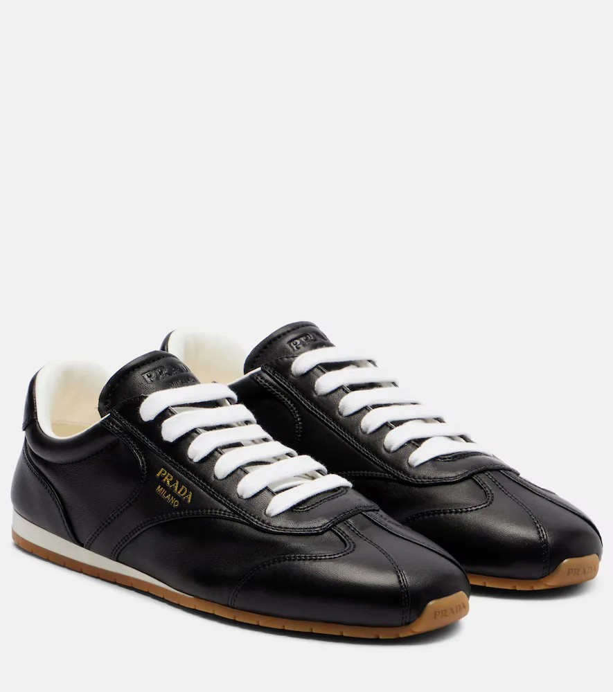 Leather Sneakers by Prada