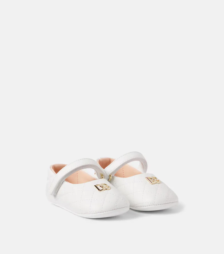 Baby DG Quilted Leather Mary Jane Flats by Dolce&Gabbana