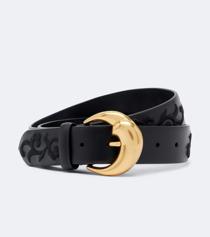 Embroidered Leather Belt by ETRO