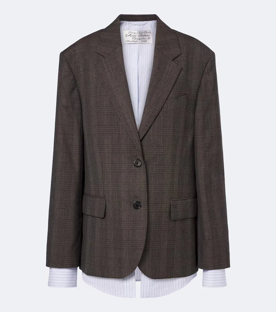 Checked Wool-Blend Blazer by Acne Studios