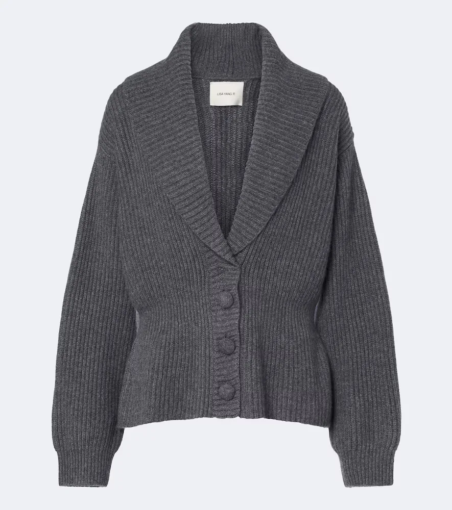 Alessandra Ribbed-Knit Cashmere Cardigan by Lisa Yang