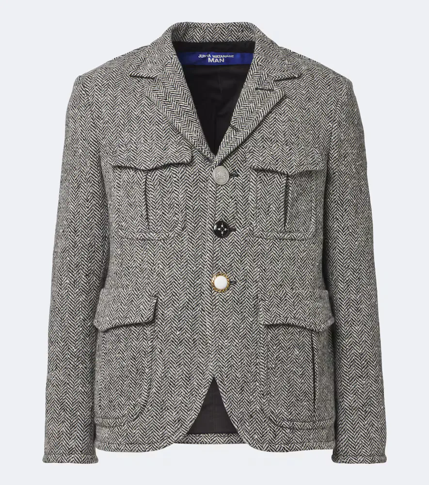 Herringbone Wool-Blend Blazer by Junya Watanabe