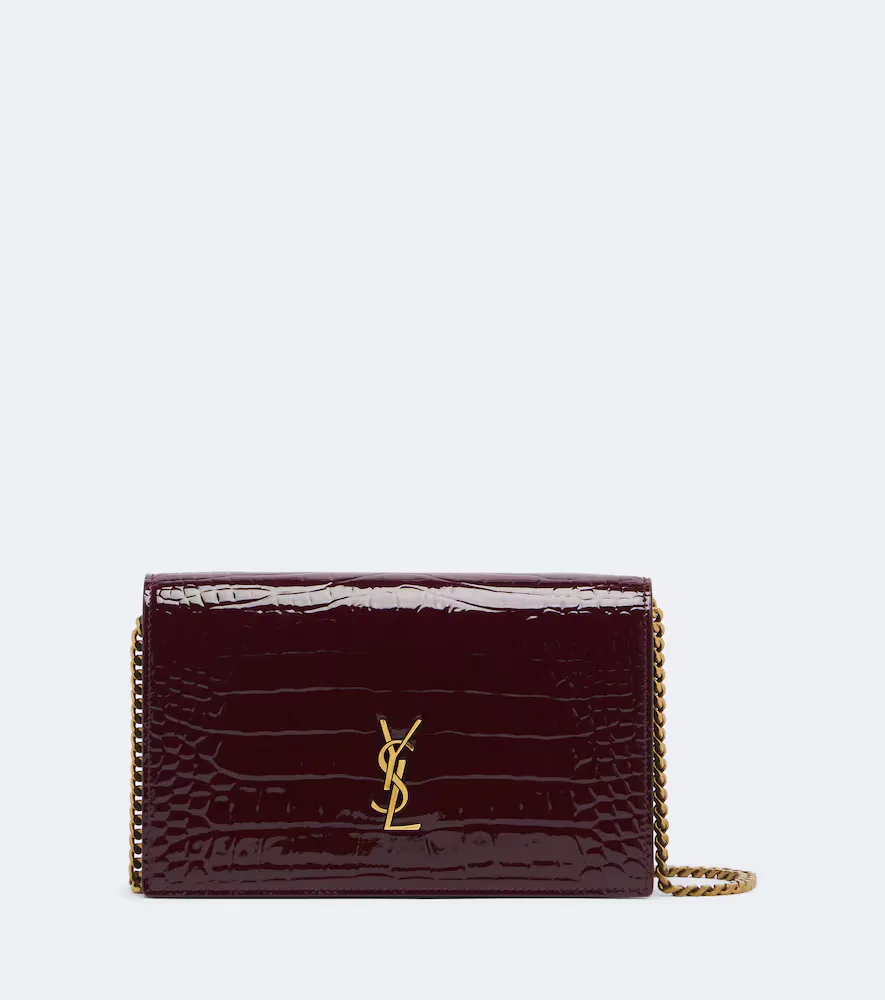 Cassandre Patent Leather Wallet on Chain by Saint Laurent