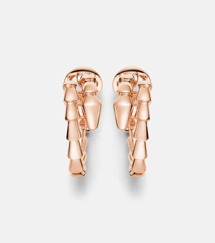 Serpenti Viper 18kt Rose Gold Hoop Earrings by BVLGARI