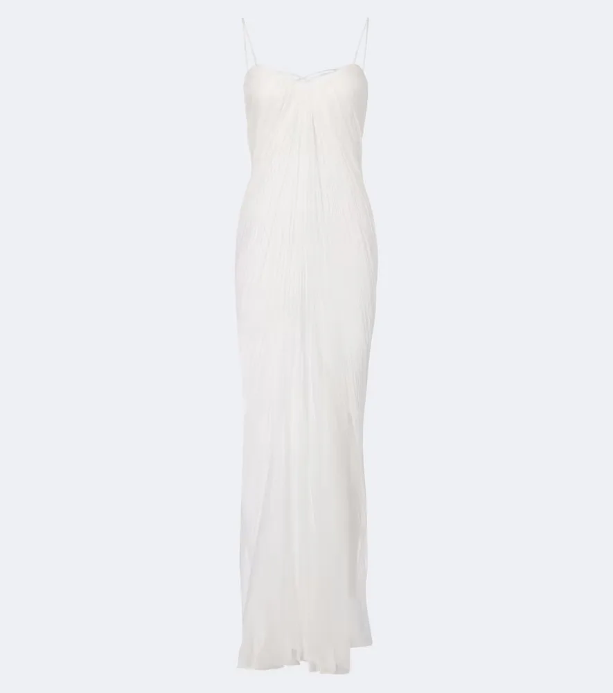 Bridal Victoria Silk Muslin Bustier Gown by Maria Lucia Hohan