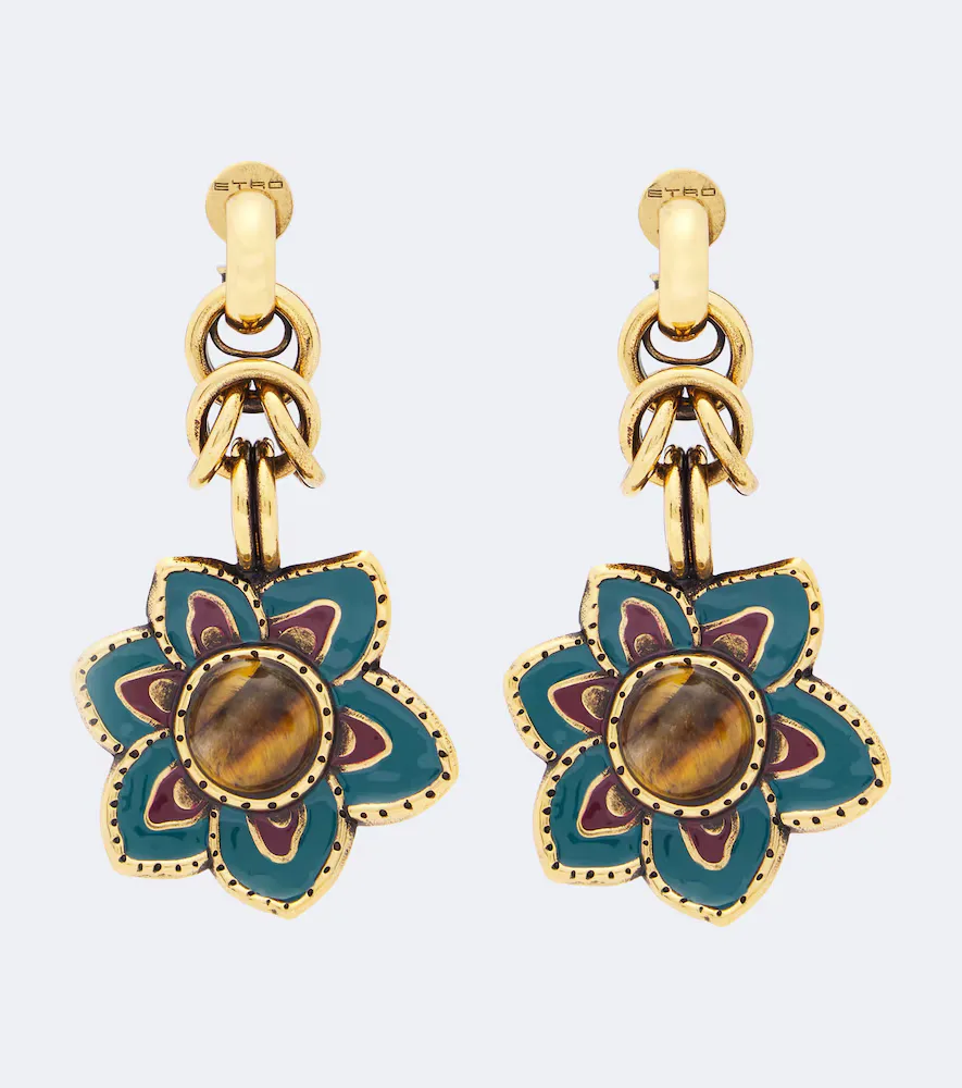 Embellished Floral Drop Earrings by ETRO