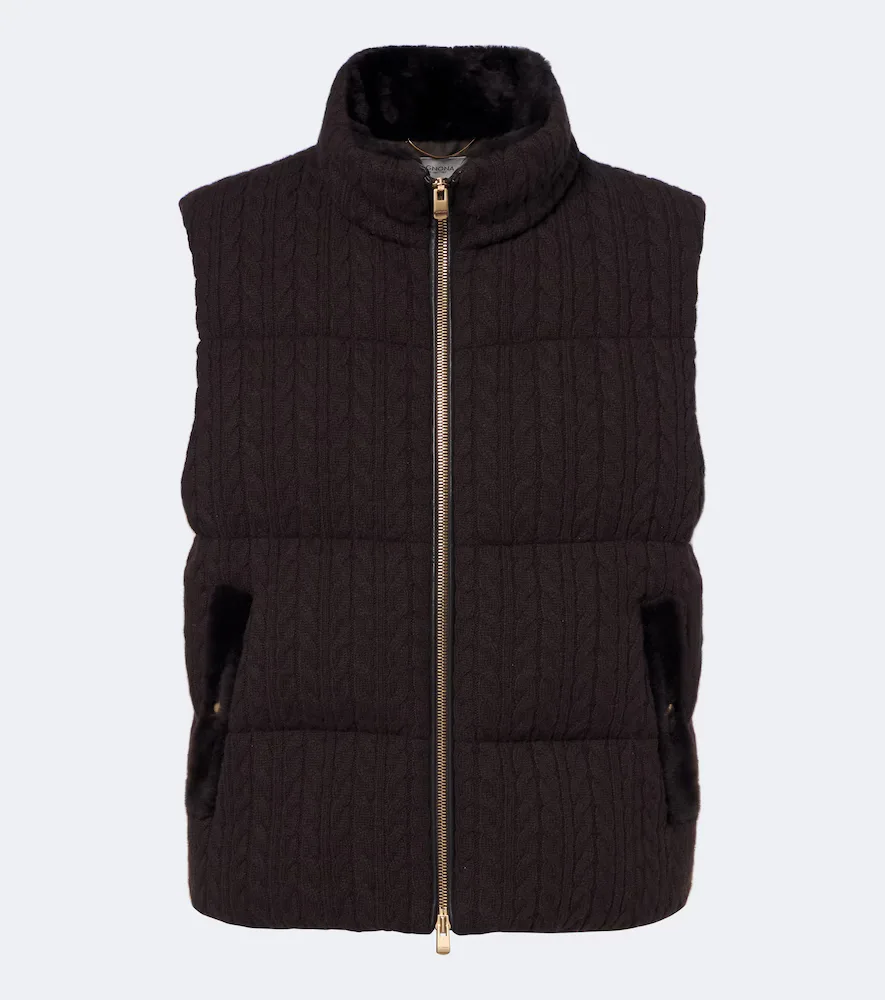 Cable-Knit Cashmere Puffer Vest by Agnona