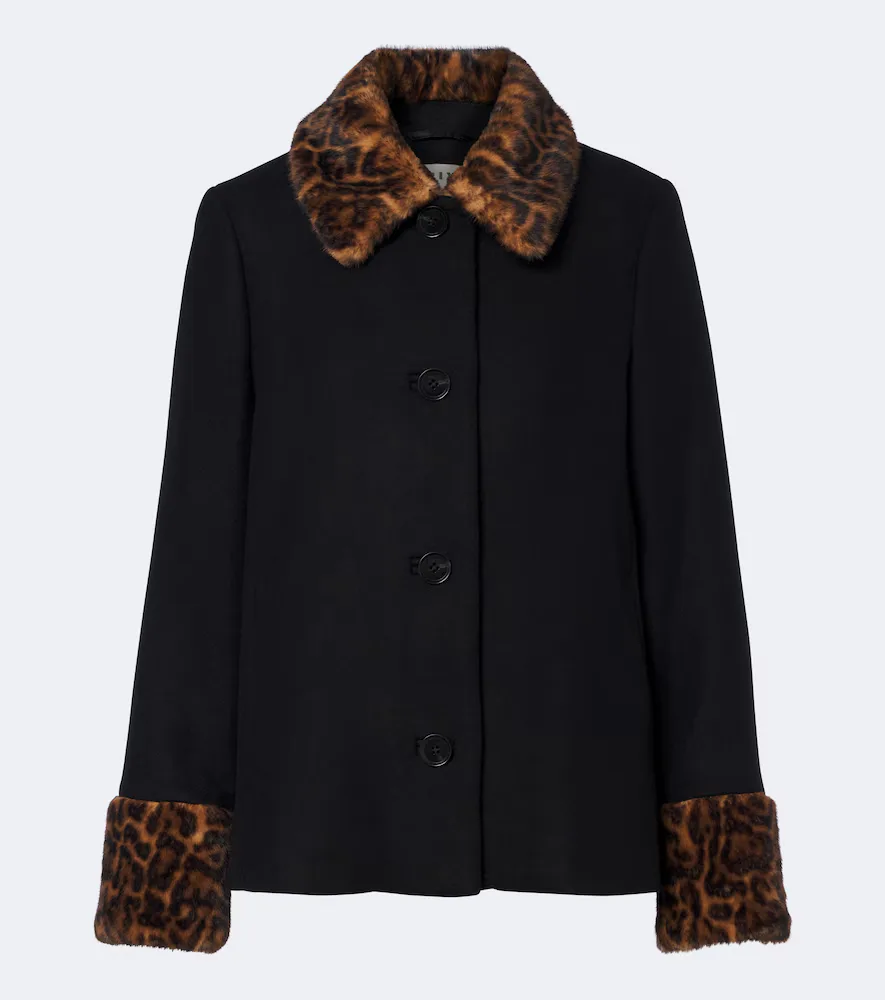 Aldith Leopard-Print Wool-Blend Jacket by RIXO