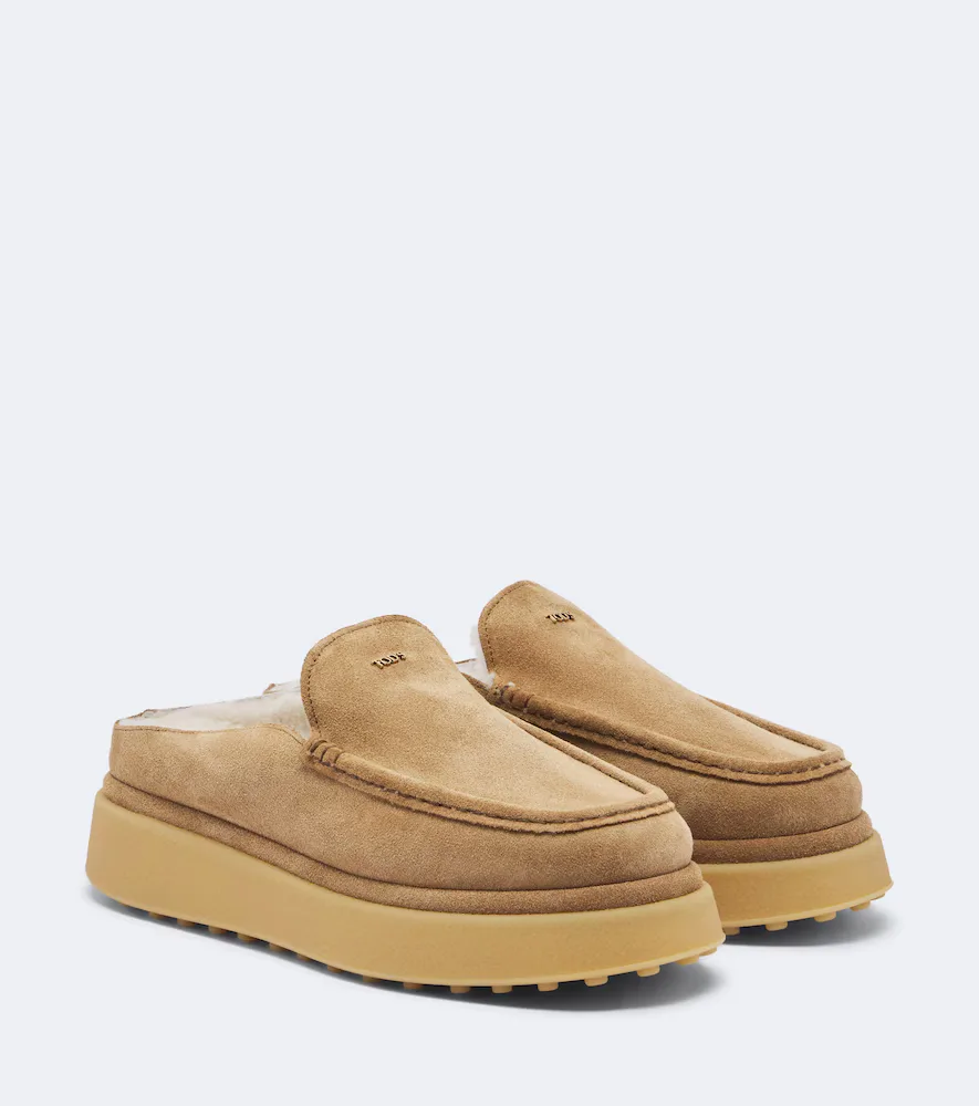 Gommino Suede Platform Mules by Tod's