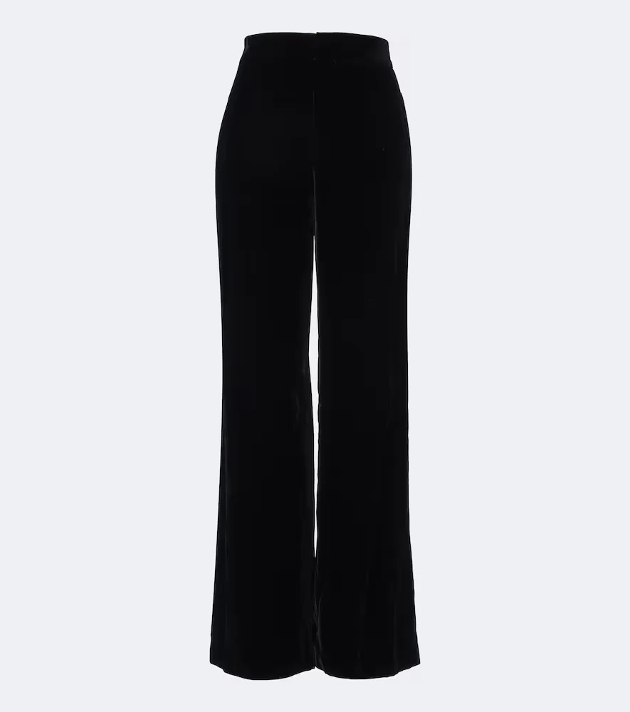 Velvet Wide-Leg Pants