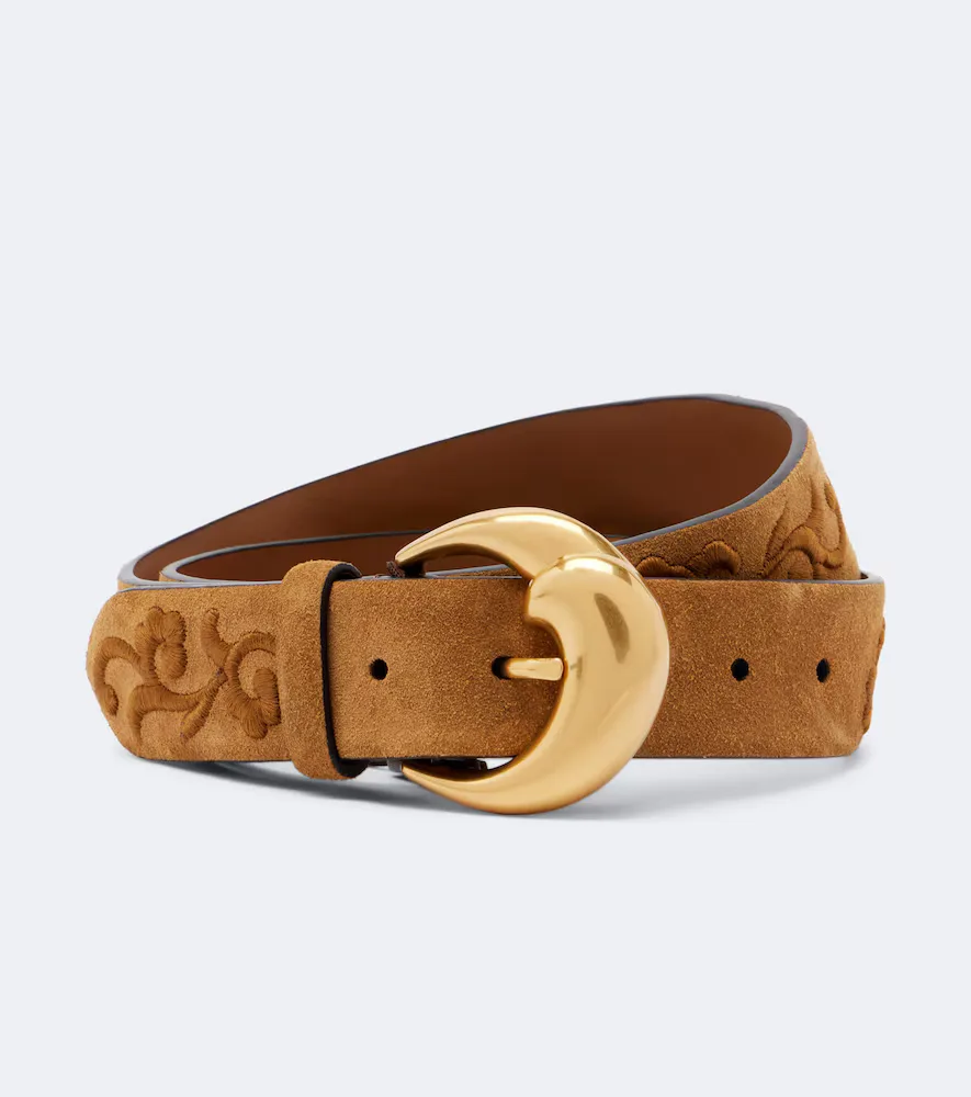 Embroidered Suede Belt by ETRO